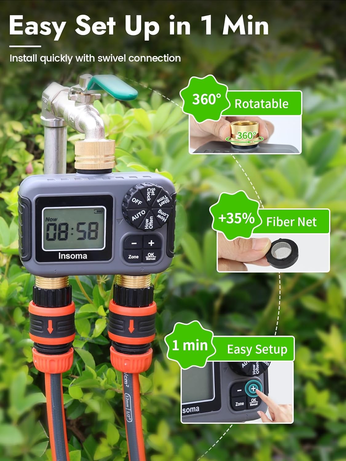 Inteligentny system nawadniani – Timer Dual Outlet recenzja i cena